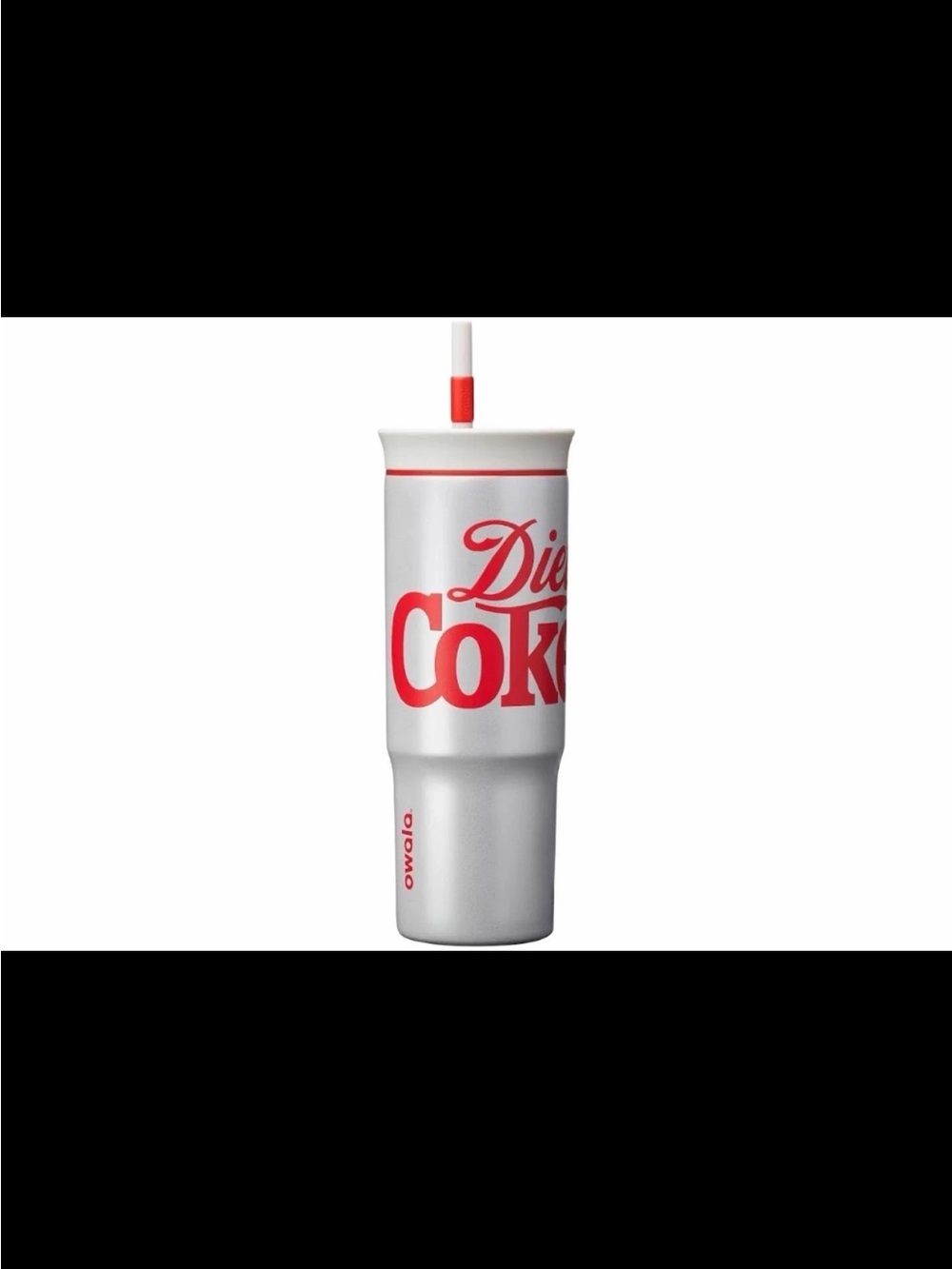 Diet Coke Silver & Red Insulated Tumbler with Straw